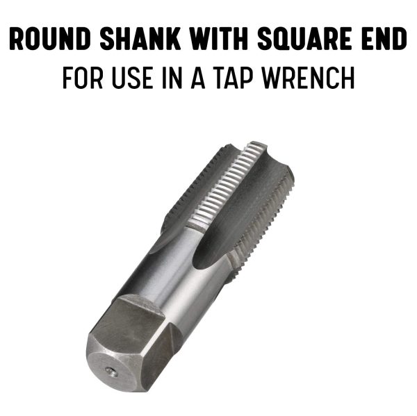 Drill America DWTPT Series Qualtech Carbon Steel Pipe Tap, Uncoated (Bright) Finish, Round with Square End Shank, 1-1/2"-11-1/2 NPT (Pack of 1) - Image 3