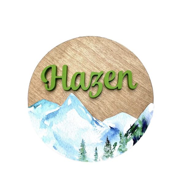 Baby Name Sign, Mountain Baby Nursery, Mountain baby Decor, Woodland Baby Shower, Wood Nursery Name Sign - Image 6