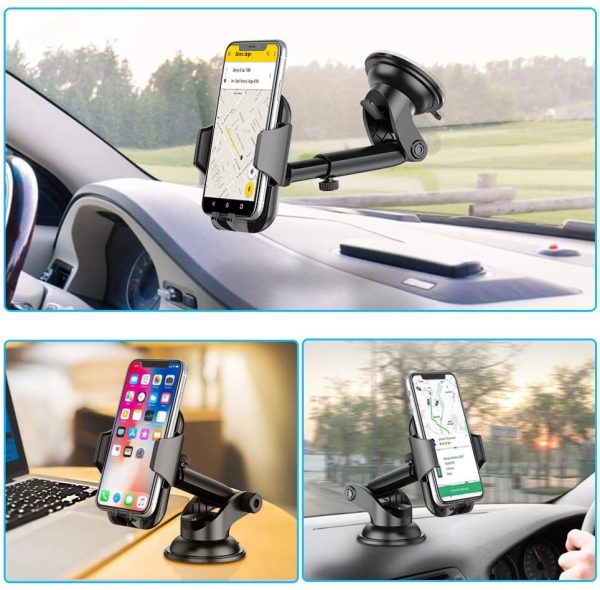 Car Phone Holder, TEUMI 360° Rotate Long Arm [Extra Sticky Pad] Cell Phone Holder Car Dashboard & Windshield, Car Phone Mount Compatible with iPhone 13 Pro Max/12/11/XS/XR/8, Samsung Galaxy S20/Note20 - Image 5