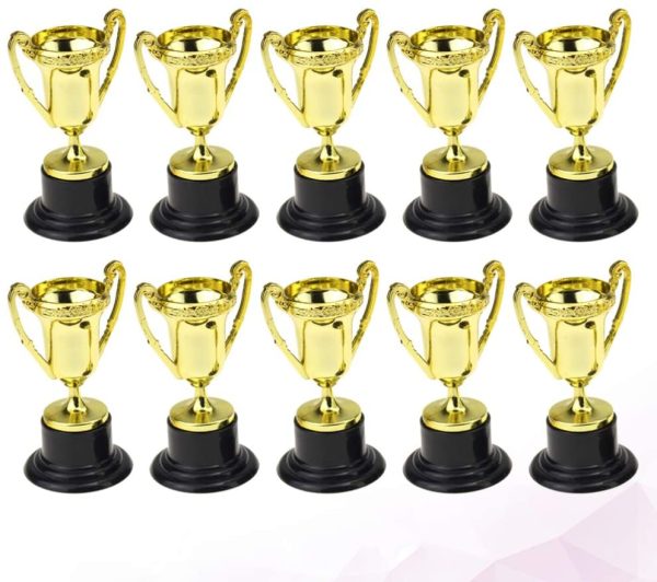 ifundom Gold Award Trophy Cups 3. 34 First Place Winner Award Trophies Bulk Pack of 10 for Kids and Adults- Perfect to Reward Those Who Have Achieved