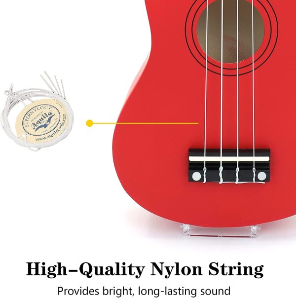 Amdini 21 inch Soprano Ukulele Basswood Acoustic Mini Guitar for Beginner Kid Starter with Case Strap Tuner Picks Strings Primary Tutorial - Image 7