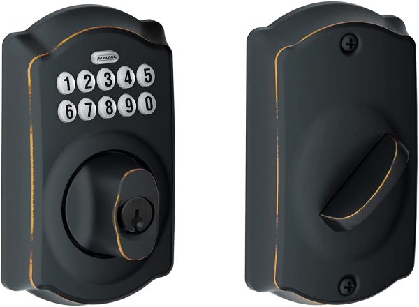 BE365 CAM Camelot Keypad Deadbolt,Aged Bronze - BE365 CAM 716