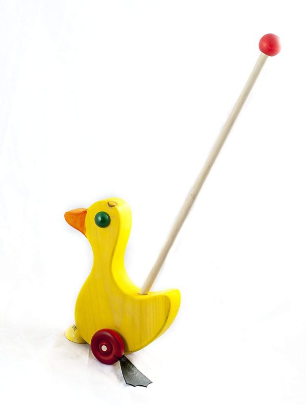 Wooden Push Duck Toy with Flapping Feet