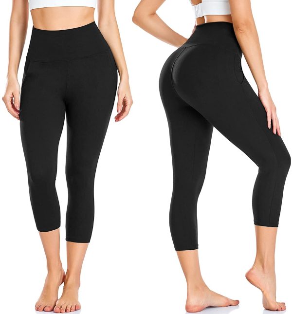 3 Pack Capri Leggings for Women Butt Lift-High Waisted Tummy Control Black Workout Yoga Pants - Image 6