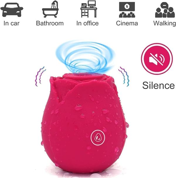 Rose Sucking Toys Rose Rechargeable Personal Massage Sticks for Women Red Pressure 10 Speeds (middle001) - Image 3