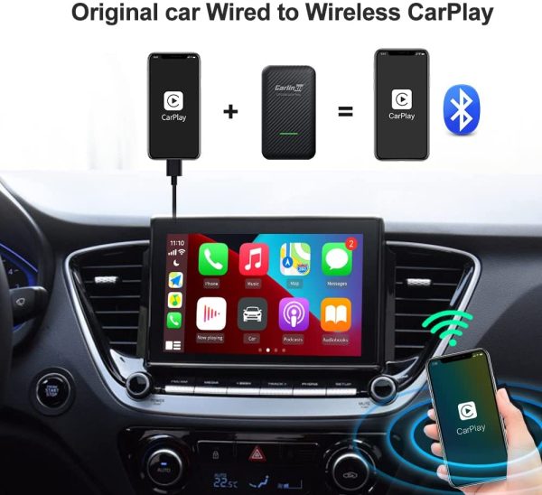 Wireless CarPlay CarlinKit 3.0 Adapter with Carbon Fiber Material for 2016-2021 Factory Wired CarPlay Cars, Compatible with 98% car Model, Wi-Fi 5G, Plug and Play, Siri, Google Map - Image 4