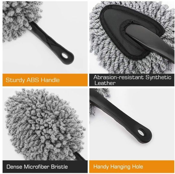 15 Pcs Car Detailing Brush Kit,  Car Cleaner Brush Auto Detail Brush Set with Cleaning Mitts, Microfiber Towels and Wax Sponge for Cleaning Wheels, Interior, Exterior, Leather, Air Vents, Motorcycle - Image 3