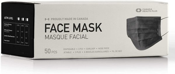 Canada Health Plus Level 3 Black Mask (Made in Canada)