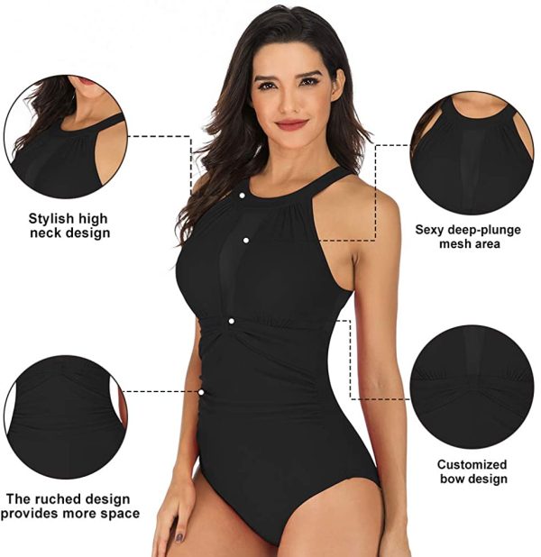 Cromi One Piece Bathing Suit for Women Tummy Control Swimsuits High Neck Swimwear - Image 2