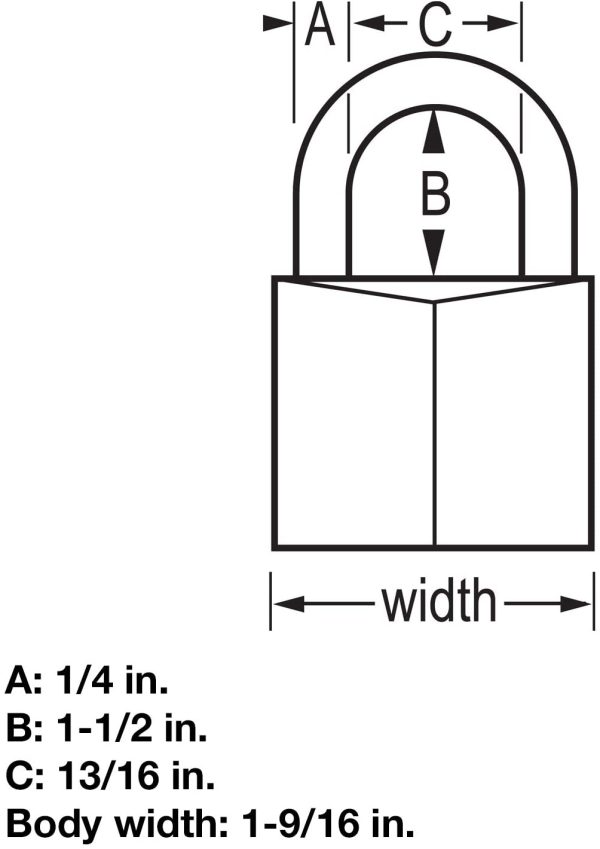 141DLF Solid Brass Padlock, Black Cover, 1-9/16-Inch, 1-1/2-Inch Shackle - Image 3