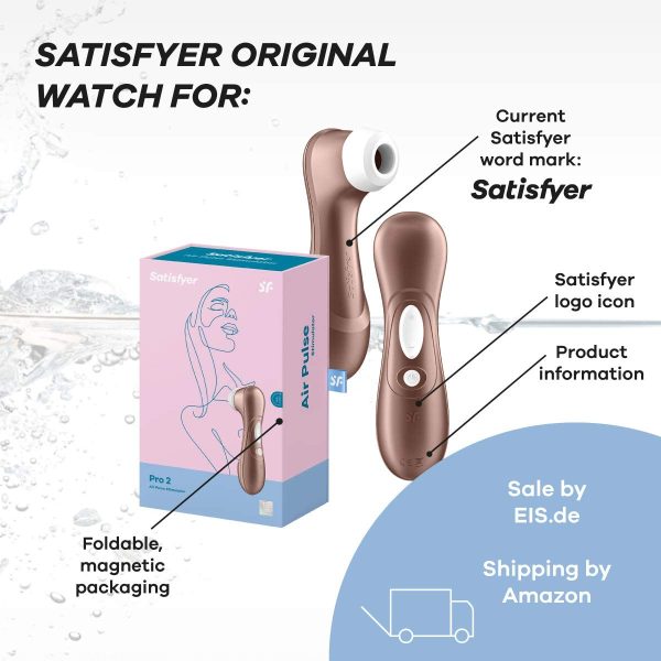 Satisfyer Pro 2 Air-Pulse Clitoris Stimulator - Non-Contact Clitoral Sucking Pressure-Wave Technology, Waterproof, Rechargeable (Rose Gold) - Image 5