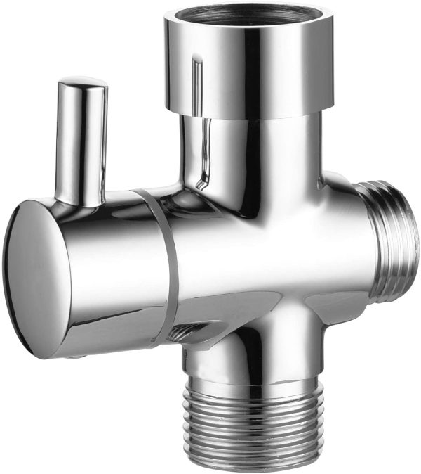 Ciencia Metal T-adapter with Shut-off t Valve, 7/8 or 15/16 and G1/2 3-way water Tee Connector,for handheld toilet bidet spray bathroom,Chrome, DSF006 - Image 7