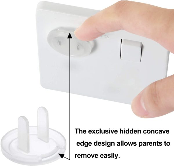 PandaEar Outlet Covers(52 Pack) Clear Child Proof Electrical Protector Safety Caps with Adult Easy Release Concave Design - Image 4