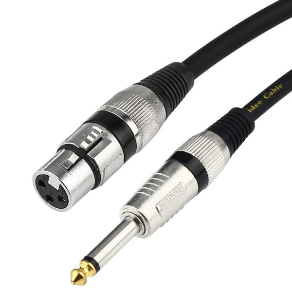 TISINO XLR Female to 6.35mm(1/4 Inch) TS Mono Microphone Cable Mic Cable Unbalanced Interconnect Wire Mic Cord - 6.6 FT/2 Meters - Image 7