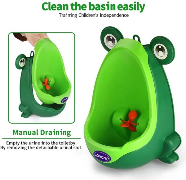 AOMOMO Frog Potty Training Urinal for Toddler Boys Toilet with Funny Aiming Target Green - Image 4