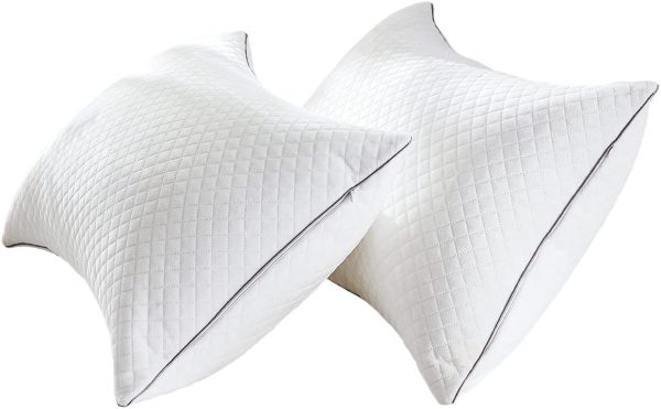 Pillows Queen Size 2 Pack for Bed Sleeping - Hotel Pillow for Side Stomach and Back Sleepers Hypoallergenic  Fabric, Fluffy Down Alternative Pillow with Super Soft Microfiber Filling for Neck Pain Allergy Sufferers, Machine Washable - Image 6