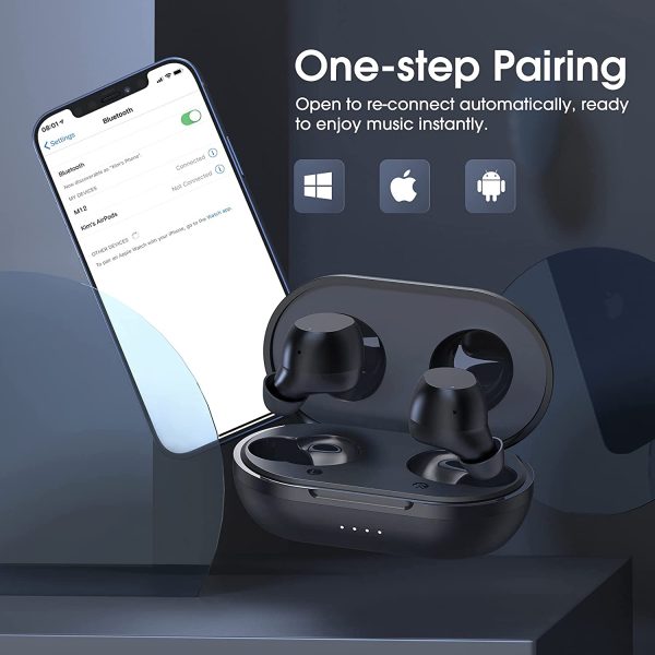 Wireless Earbuds, Wireless Sport Headphones in Ear, Wireless Charging Case/USB-C Bluetooth Earbuds, Bluetooth Earphones Deep Bass/IPX8 Waterproof/Touch Control/25 Hrs for Running, Gym - Image 4