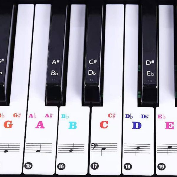 Piano Stickers for Keys, ForSewian Colorful Piano Keyboard Stickers for 88/61/54/49 Keyboard, Removable and Transparent Full Set Stickers for Kids and Beginners Learning Piano - Image 5