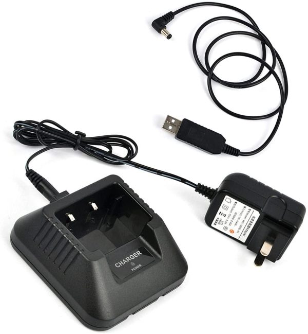 Walkie Talkie UV-5R Base Desk Charger with DC USB Charging Cable for Baofeng UV-5RA UV-5RB UV-5RC UV-5RD UV-5RE UV-5REplus Ham Radio - Image 4