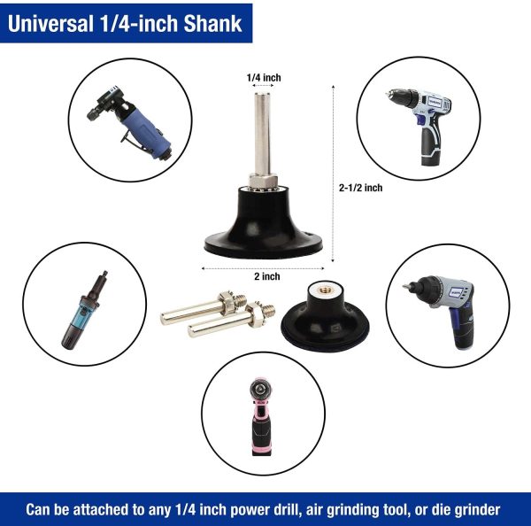 WORKPRO 101Pcs Quick Change Sanding Discs Set, 2 inches Sanding Discs with 1/4 inch Holder, Surface Conditioning Discs for Die Grinder Surface Prep Strip Grind Polish Burr Finish Rust Paint Removal - Image 5