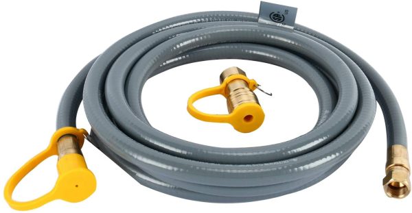 Natural Gas Grill Hose with 3/8" Male Flare Quick Connect/Disconnect - 3/8inch Female Flare Adapter for Outdoor NG/Propane Appliance - CSA Certified (12FT) - Image 2