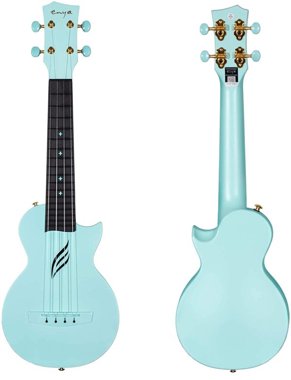 Soprano Ukulele Enya Nova U Mini 21" ?M??arbon Fiber Travel Ukulele?Mչith Beginner Kit includes Semi-Hard Case, Strap, Capo, and Strings (Blue) - Image 4