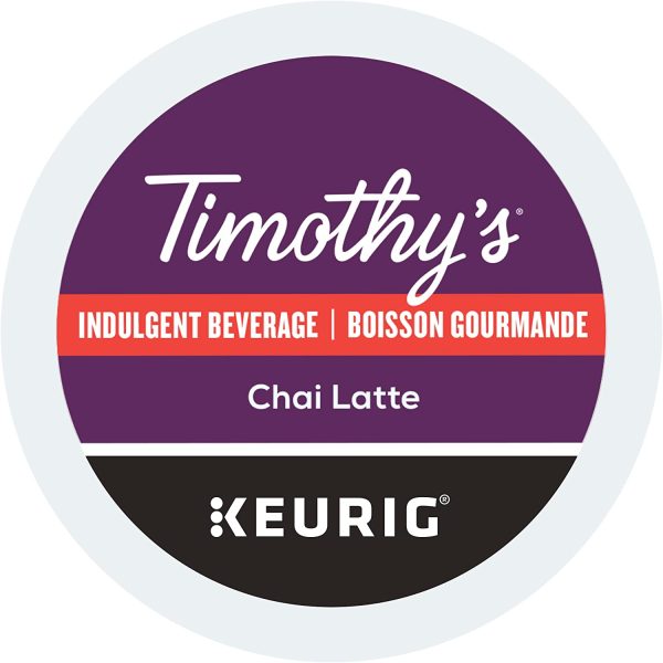 Timothy's Chai Latte K-Cup Coffee Pods, 12 Count For Keurig Coffee Makers