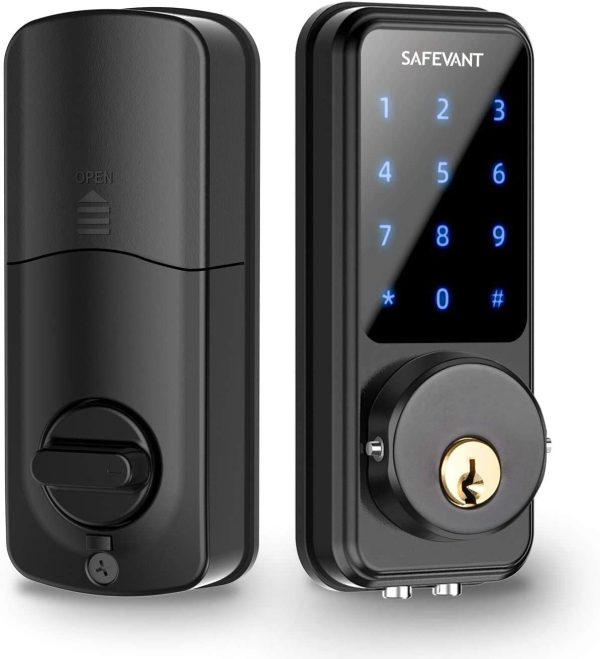 Smart Door Lock,SAFEVANT Keyless Entry Door Lock with Auto Lock,WiFi Door Lock Keypad with Remote Sharing Ekey, Bluetooth Touchscreen Digital Door Lock with Free APP Monitoring for Home Hotel Apartment - Image 2