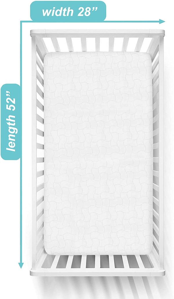 American Baby Company Waterproof Fitted Crib and Toddler Protective Mattress Pad Cover, White