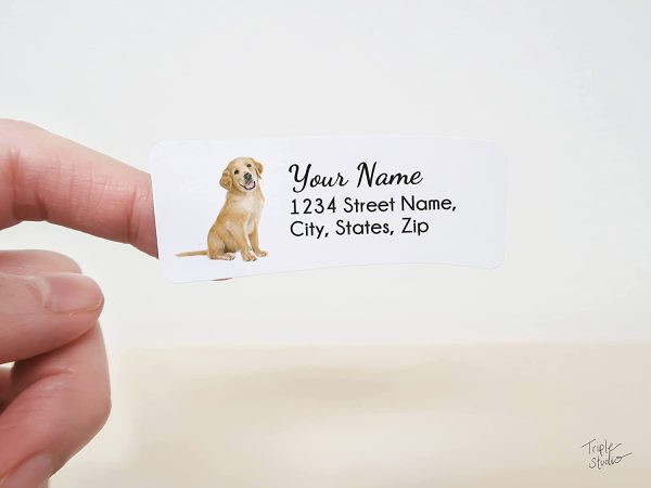 Adorable Golden Retriever Puppy Address Labels, 120 Pcs, Personalized stickers with your name and address, Dog Dad or Mom Gift, Self- Adhesive Sticker - Image 7