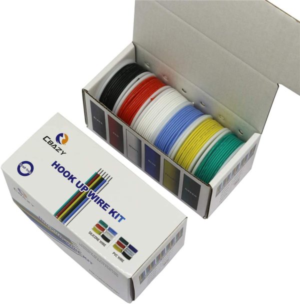 CBAZY??Hook up Wire Kit (Stranded Wire Kit) 18 Gauge Flexible Silicone Rubber Electric Wire 6 Colors 16.4 feet Each 18 AWG - Image 6