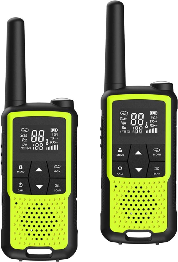 2 Pack T22 Walkie Talkie 22 Channel 12 NOAA Weather Channel LED Flashlight Hands-Free Two Way Radio with Earpiece, Green - Image 6