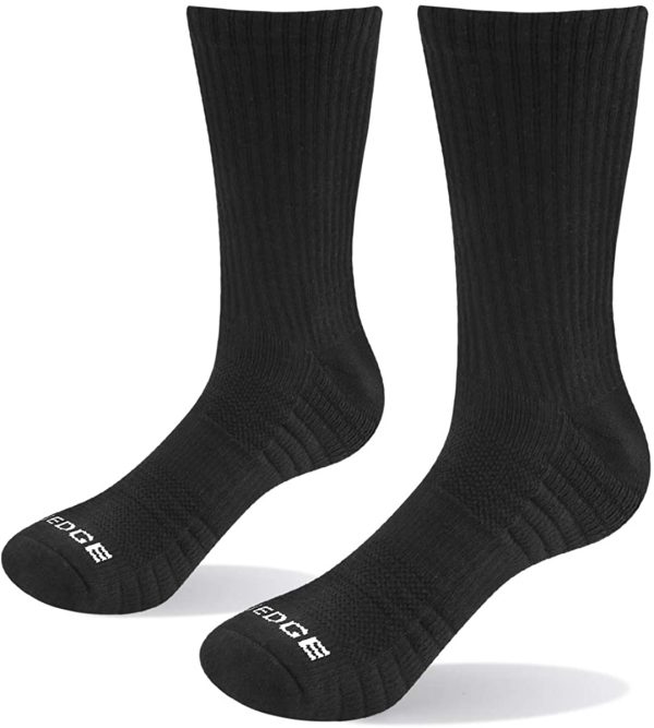 YUEDGE Men's Moisture Wicking Work Boot Socks 5Pairs/Pack Comfort Cotton Heavy Cushion Crew Sports Athletic Socks - Image 7