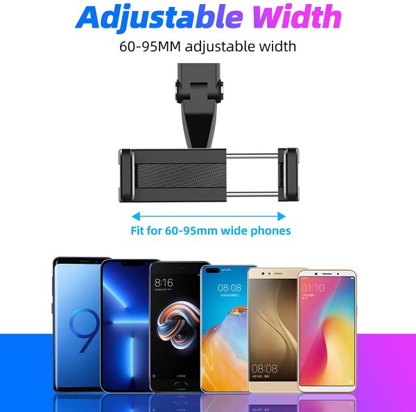 Multifunctional Rearview Mirror Phone Holder, Universal 360?? Rotating Car Phone Holder for Rearview Mirror Mount Cell Phone Stand Clip Rear View Mirror Phone Holder Fit for 1.9"~3.9" Wide Smartphones