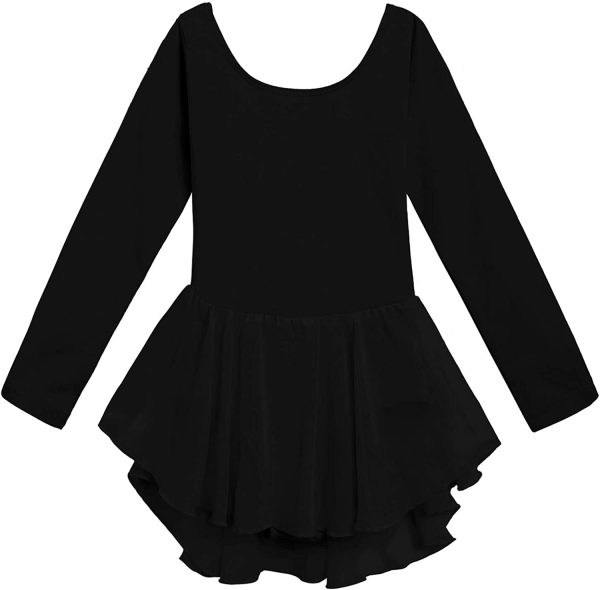 Arshiner Kids Girls Classic Long Sleeve Leotard Dance Ballet Dress - Image 3