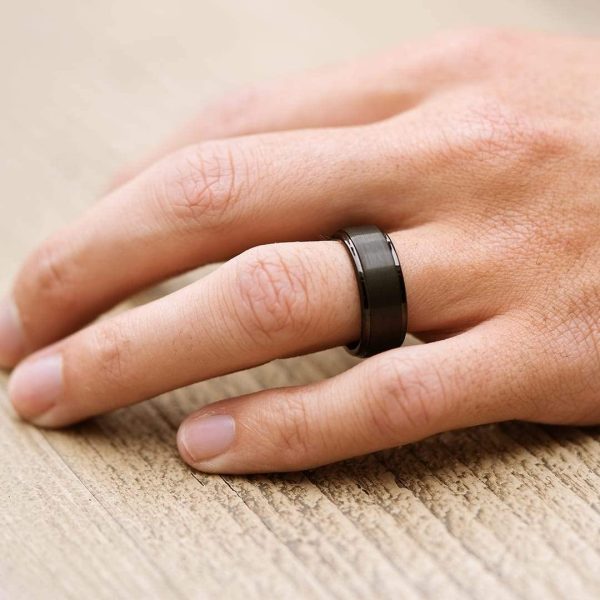 TIGRADE 4mm 6mm 8mm 10mm Black Titanium Rings Wedding Band Matte Comfort Fit for Men Women - Image 4