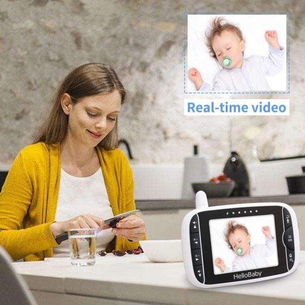 Baby Monitor,  Video Baby Monitor with Camera Remote Pan-Tilt-Zoom, 3.2'' Screen, Infrared Night Vision, Two Way Audio, Temperature Display, Smart VOX Mode - Image 6