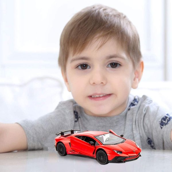 TGRCM-CZ 1/36 Scale Aventador LP700-4 Casting Car Model, Zinc Alloy Toy Car for Kids, Pull Back Vehicles Toy Car for Toddlers Kids Boys Girls Gift (Red) - Image 6