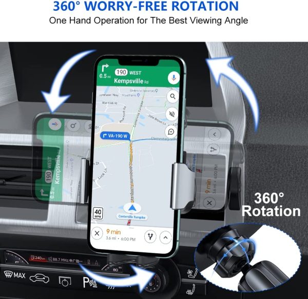 [Holder Expert Generation] Miracase Universal Phone Holder for Car, Vent Car Phone Holder, Cell Phone Holder Mount Compatible with iPhone 13 Pro Max/12/11/XS/XR,Samsung Galaxy and All Phones,Silver - Image 4