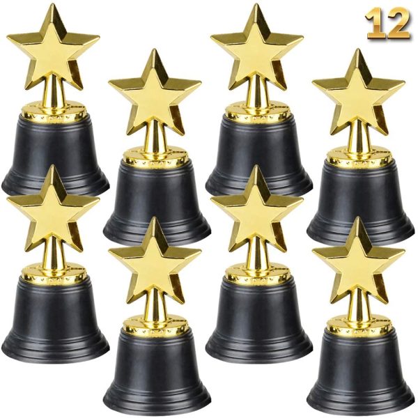 Star Trophy Awards - Pack of  Bulk - 4.5 Inch, Gold Award Trophies for Kids Party Favors, Props, Rewards, Winning Prizes, Competitions for Kids and Adults by Bedwina - Image 4