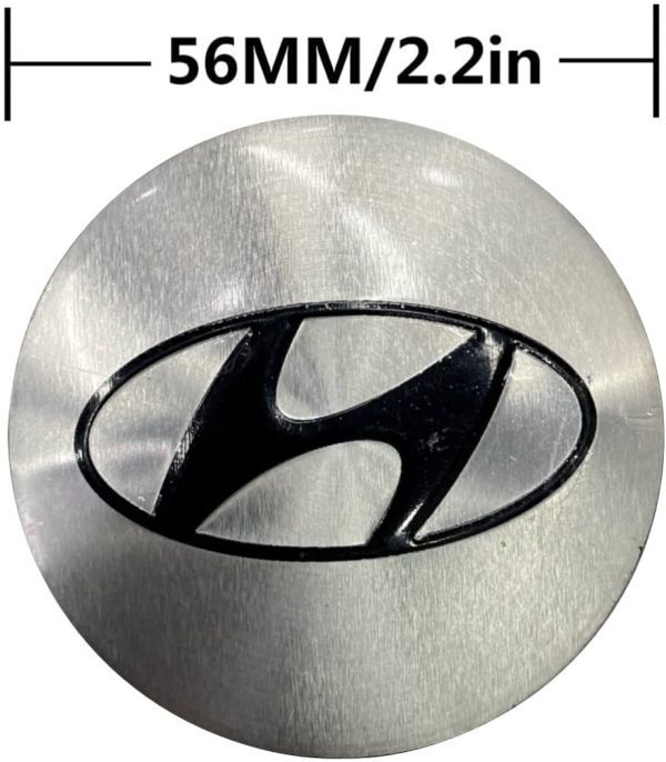 4 PCS 56mm Wheel Center Cap Sticker Wheel Emblem Badge Logo Stickers Wheel Hub Caps Center Cover ABS Material Fit Wheel Center Accessories (Fit Hyundai-1)