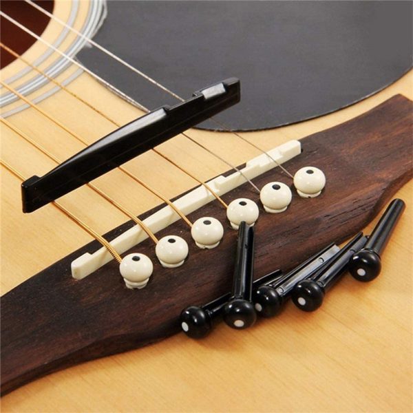 12pcs Acoustic Guitar Bridge Pins Pegs and 2 Set Saddle Nut with 1pc Bridge Pin Puller Remover, Ivory & Black-Jinlop - Image 6