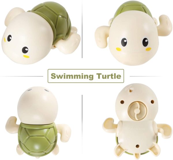 Baby Bath Toys for Kids Bathtime Fun 4 Pack Wind up Baby Toys Swimming Turtles and Dolphin Sensory Toys for Baby Boys and Girls for Ages 6 Months & up