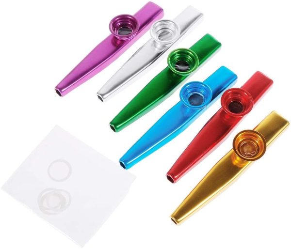 Anpro Set of 6 Colorful Mouth Kazoo with 6 Membrane Flute, Music Instrument Toy for Kids, Music Lover - Image 3