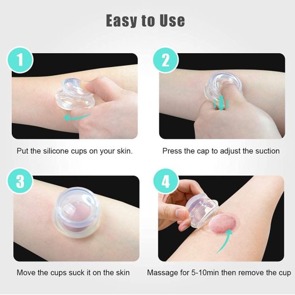 Silicone Massage Cupping Therapy Sets, ELERA Professional Chinese Massage Cups Tools for Joint Pain Relief, Massage Body (M Size, 2 Cups) - Image 3