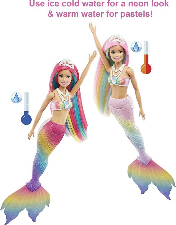 Barbie Dreamtopia Rainbow Magic Mermaid Doll with Rainbow Hair and Water-Activated Color Change Feature, Gift for 3 to 7 Year Olds - Image 7