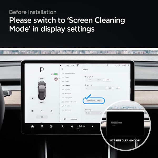 Tempered Glass Screen Protector [GlasTR EZ FIT] Designed for Tesla Model 3 / Y Dashboard Touchscreen - Matte/Anti Fingerprint