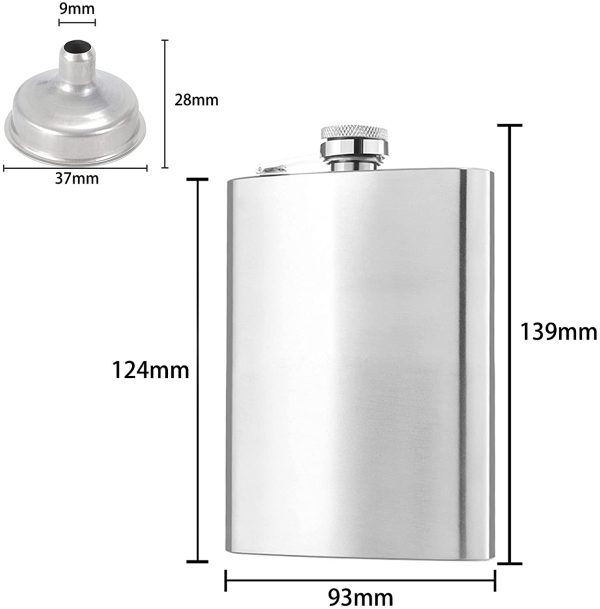 Portable Hip Flask Set of 2, 8 oz Alcohol Flasks with Hip Flask Funnel for Men and Women, Used for Storing Drinks and Liquor - Image 4