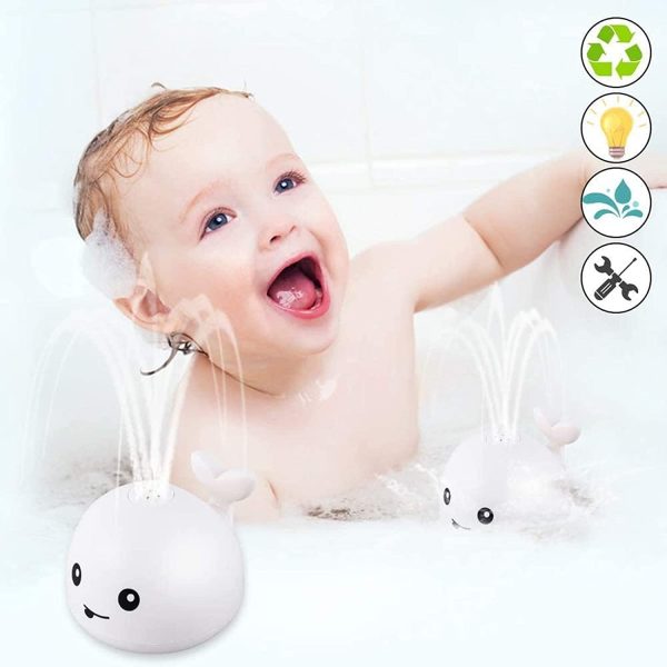 Baby Bath Toys,Whale Bath Toy,Induction Sprinkler Tub Shower Toys for Toddlers Kids Boys Girls, Baby Pool Bathroom Toys (White) - Image 4