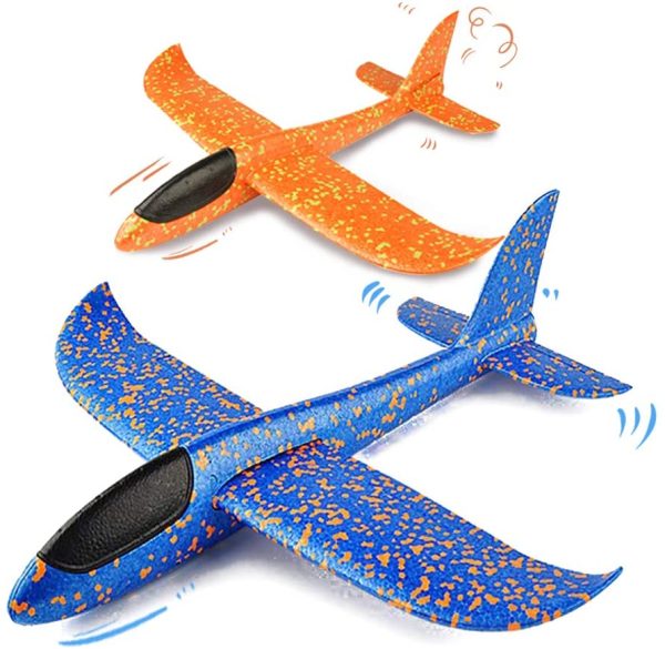 VCOSTORE 2 Pcs Slingshot Foam Airplanes for Kids, 17.7" Throwing Foam Glider Plane with 2 Flight Mode, Outdoor Sport Toys for Boys Girls Gift - Image 3